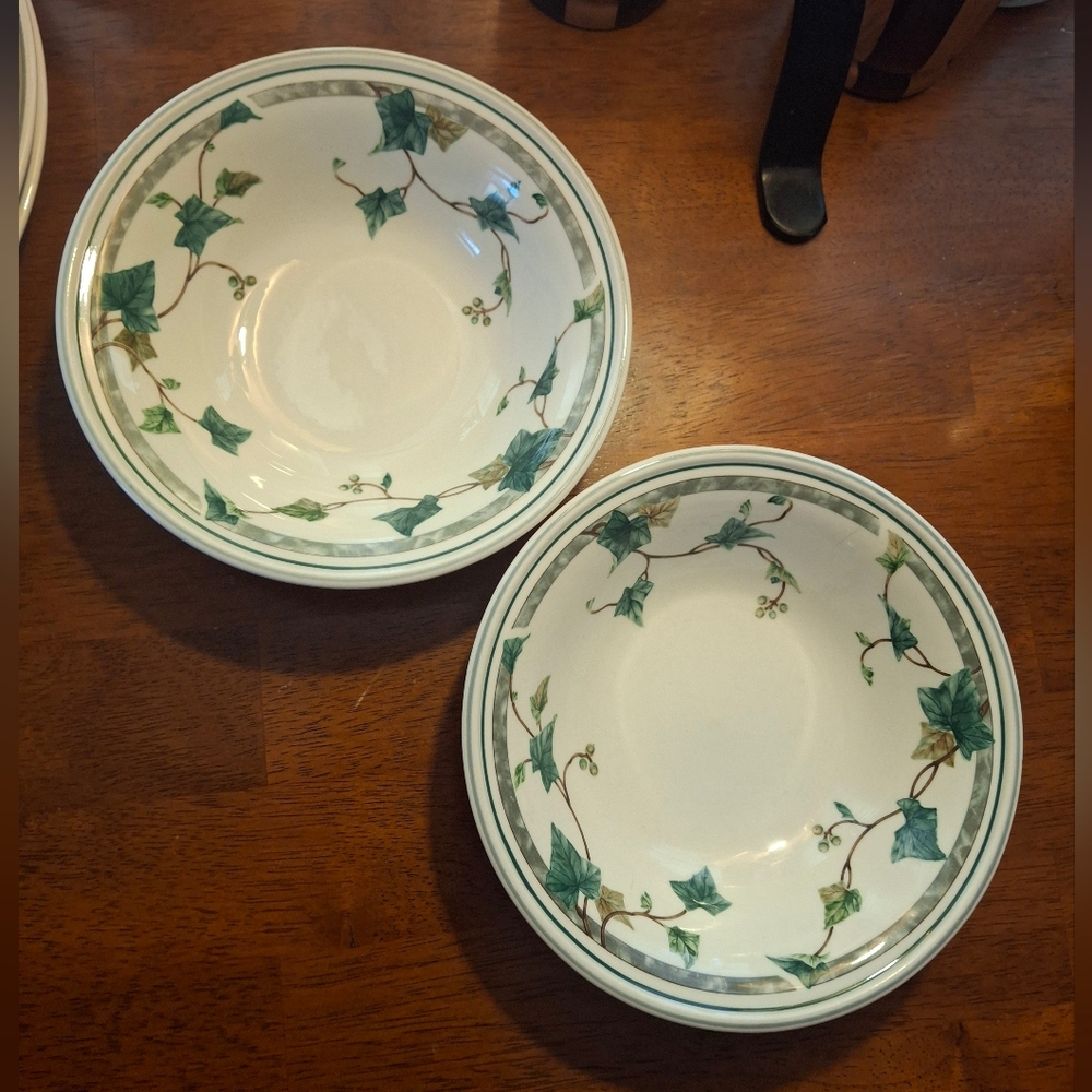 Noritake Keltcraft Ivy Lane 2 Soup Cereal Bowls 7" Vintage Ireland Oven To Table
